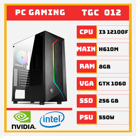 PC gaming i3 12100F GTX 1060 6GB