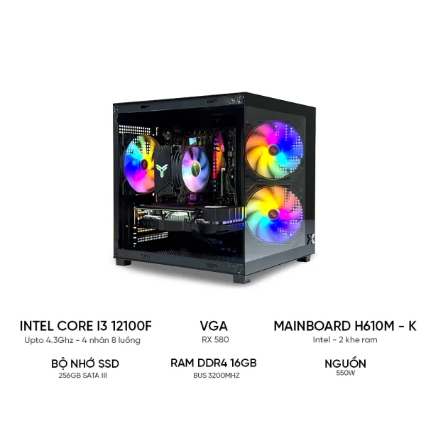 PC GAMING i3 12100F RX580 8GB | RAM 16GB | SSD 256GB - TGPCGMN012 - Ảnh 1