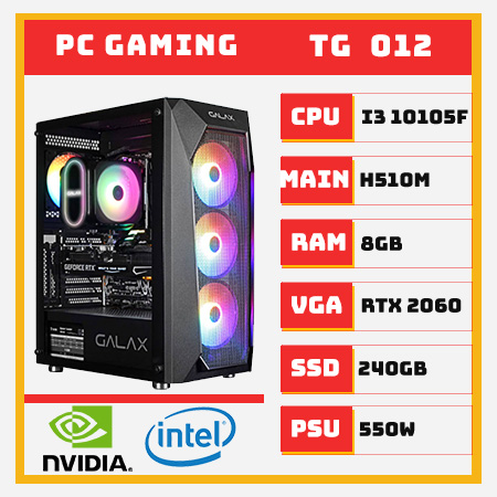 PC gaming i3 10105f rtx 2060 ssd 240gb