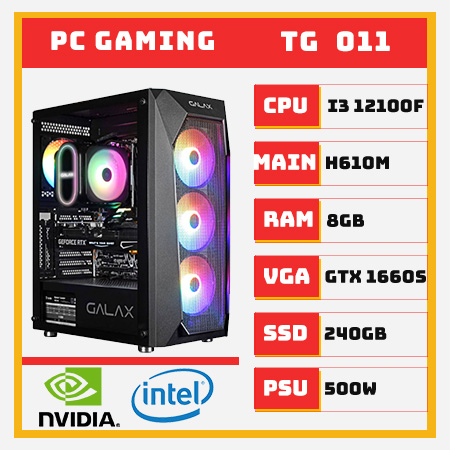 PC GAMING i3 12100F GTX 1660 Super | RAM 8GB | SSD 240GB 