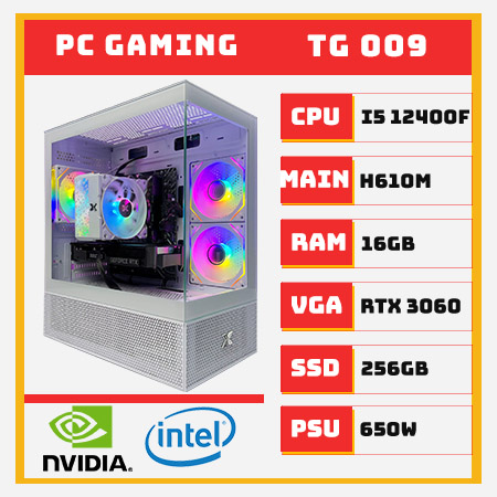 PC Gaming i5 12400F RTX 3060 RAM 16GB White