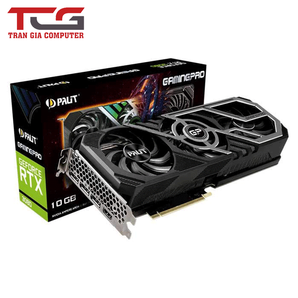 VGA Palit RTX3080 10G GDDR6X GamingPro V2 LHR ARGB Triple Fan BH 10/2023