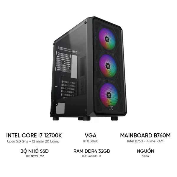 PC Đồ Họa i7 12700K RTX 3060 12GB | RAM 32GB | SSD 1TB - TGDH016 - Ảnh 1