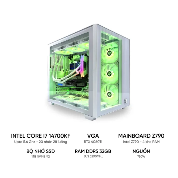 PC ĐỒ HỌA i7 14700K RTX 4060Ti 16GB | RAM 32GB | SSD 1TB - TGPCDH020 - Ảnh 1