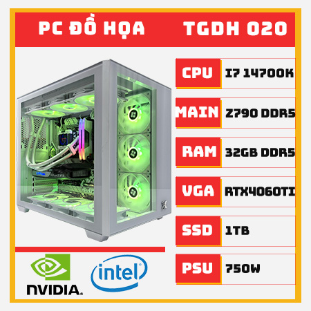 PC Đồ Họa i7 14700K RTX 4060Ti 16GB RAM 32GB