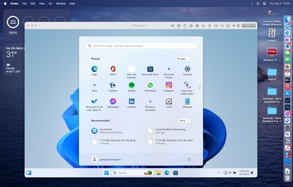 Chạy window 11 trên máy mac