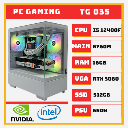 PC Gaming i5 12400F RTX3060 12GB RAM 16GB