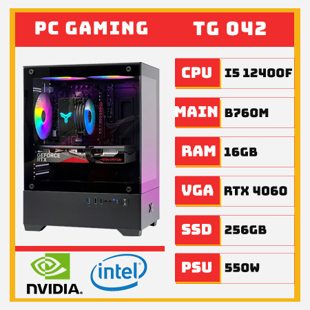 PC Gaming i5 12400F RTX 4060 B760M