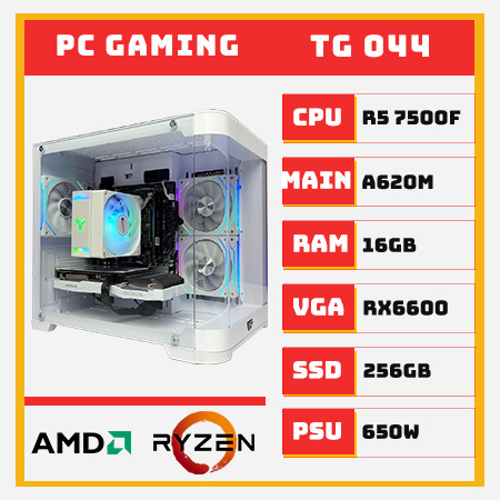 PC Gaming Ryzen 5 7500F RX 6600 RAM 16GB