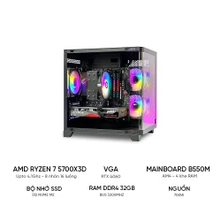PC Gaming Ryzen 7 5700X3D RTX 4060 | RAM 32GB | SSD 512GB - TGPCGMN047