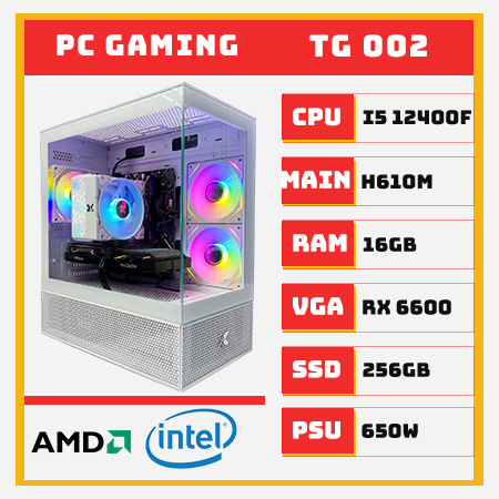 PC Gaming i5 12400F RX 6600 RAM 16GB