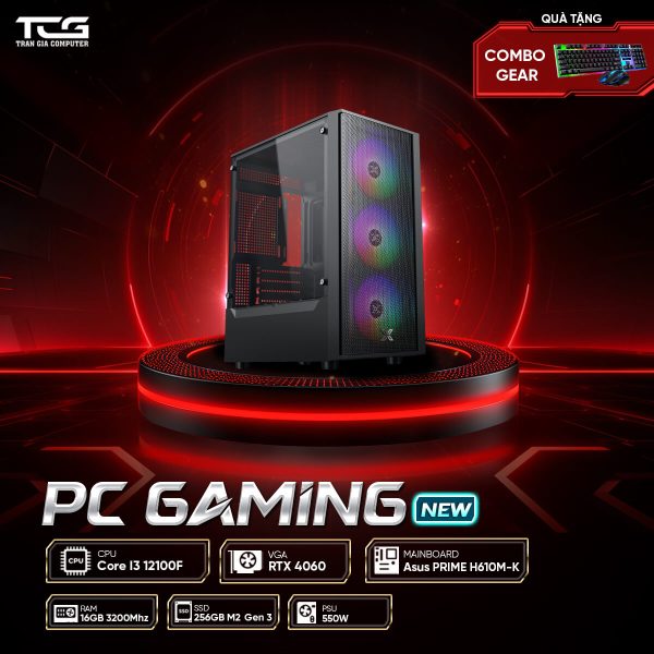 PC GAMING i3 12100F RTX 4060 | RAM 16GB | SSD 256GB - TGPCGMN049 - Ảnh 1