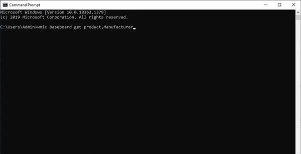 Kiểm tra mainboard bằng command prompt