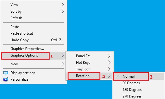 xoay màn hình với đồ họa intel