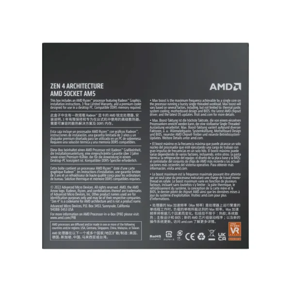 CPU AMD Ryzen 5 7600 /3.8GHz /6 nhân /12 luồng /38MB /65W/Socket AM5 - Ảnh 3