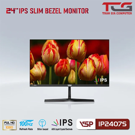 Màn hình VSP V2407S 23,8 Inch FHD IPS 100Hz 5ms Màu Đen