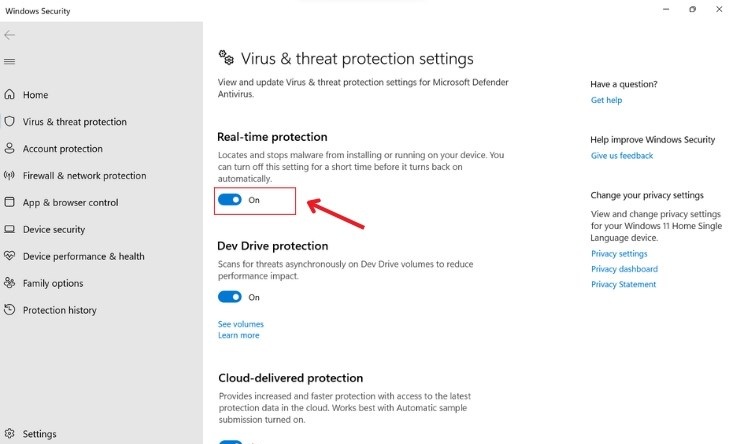 Cách tắt windows defender win 10 bằng setting