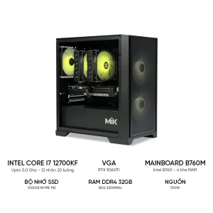 PC ĐỒ HỌA i7 12700KF RTX 5060Ti 16GB | RAM 32GB DDR5 | SSD 500GB