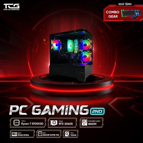 PC Gaming Ryzen 7 5700X3D RTX 2060 Super | RAM 16GB | SSD 256GB Chuyên Game