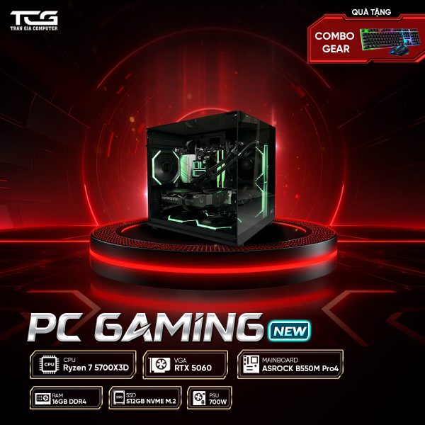 PC Gaming Ryzen 7 5700X3D RTX 5060 | RAM 16GB | SSD 512GB Chuyên Game - Ảnh 1