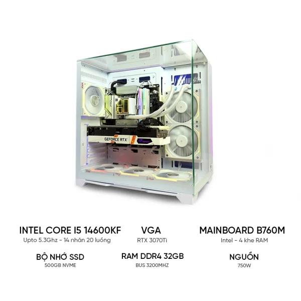 PC GAMING i5 14600KF RTX 3070Ti | RAM 32GB | SSD 500GB - TGPCGM055 - Ảnh 1