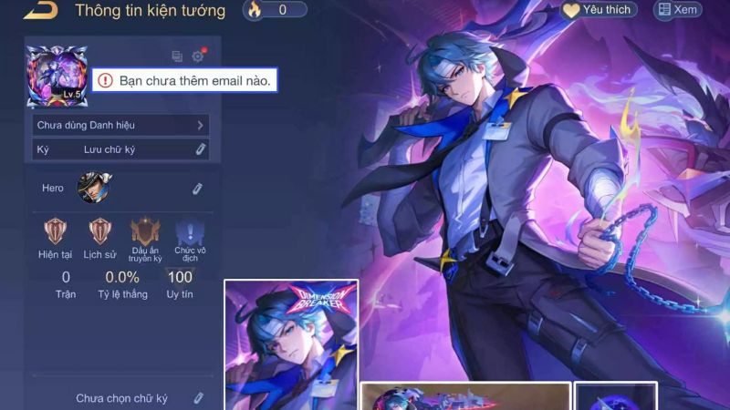Tài khoản liên quân VIP trắng thông tin