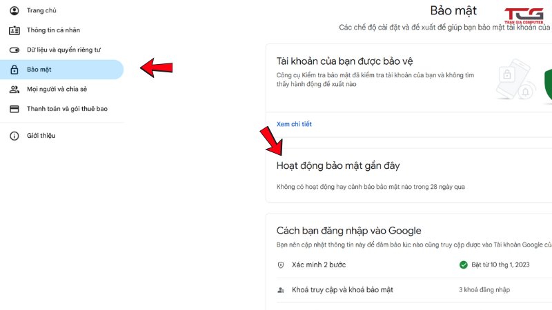 Kiểm tra hoạt động tài khoản Google thường xuyên