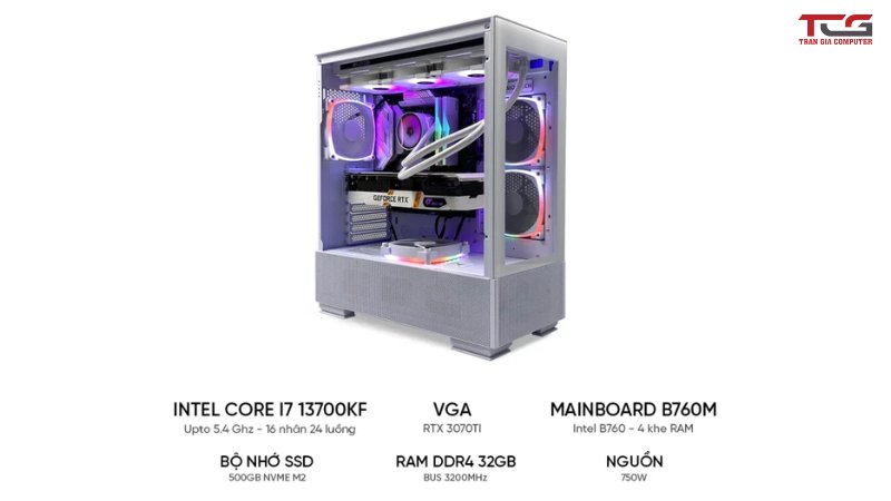 PC Đồ Họa i7 13700KF RTX 3070Ti | RAM 32GB | SSD 500GB
