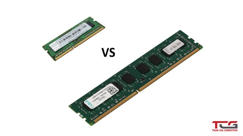 RAM laptop thường nhỏ hơn RAM PC