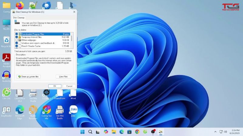 sử dụng disk cleanup