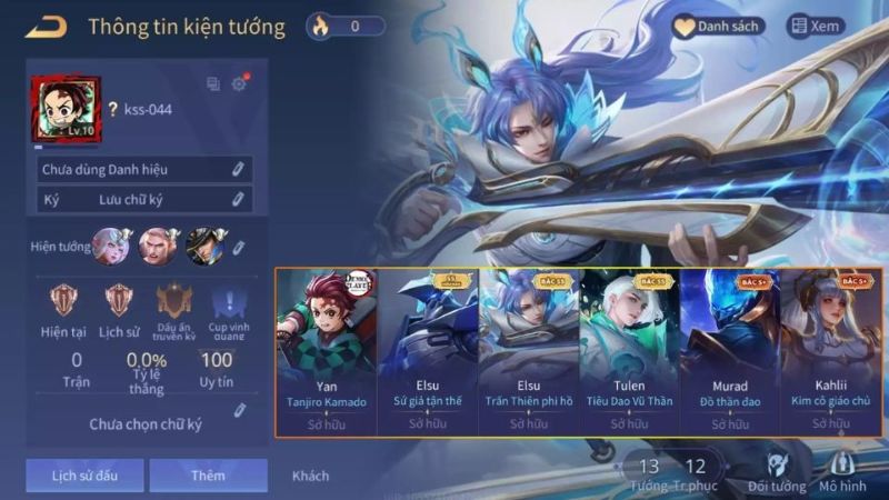 Acc liên quân trắng thông tin