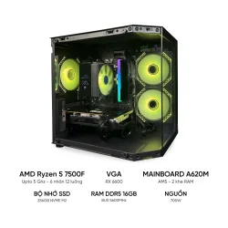 PC GAMING Ryzen 5 7500F RX 6600 | RAM 16GB DDR5 | SSD 256GB