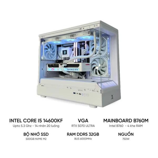 PC GAMING i5 14600KF RTX 5070 Ultra RAM 32GB DDR5 SSD 500GB