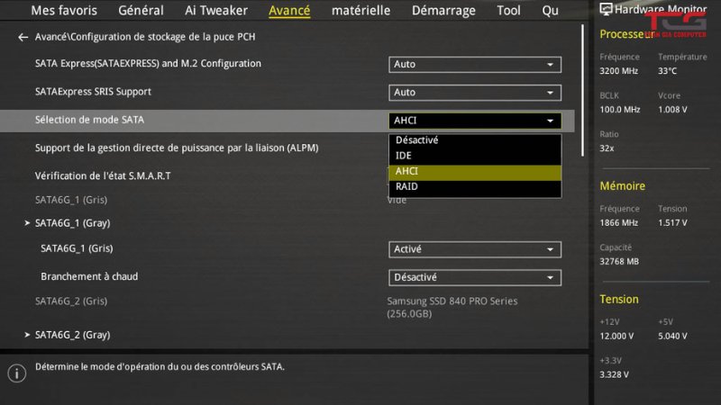 Đổi mode SATA quá AHCI