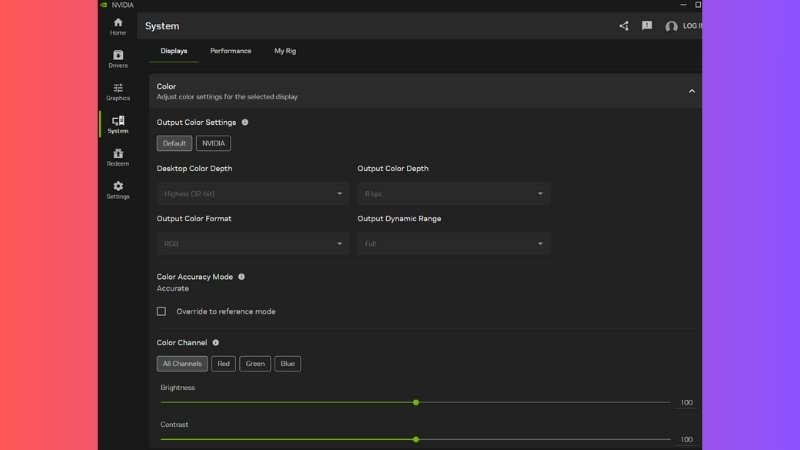 Chỉnh màu bằng phần mềm NVIDIA Settings