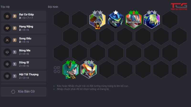 Đội hình phòng thủ giai đoạn đầu game