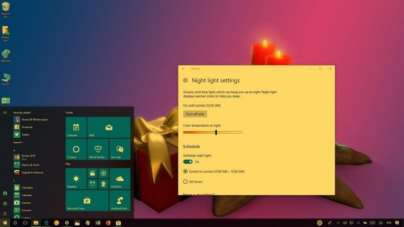 khắc phục lỗi night light win 10