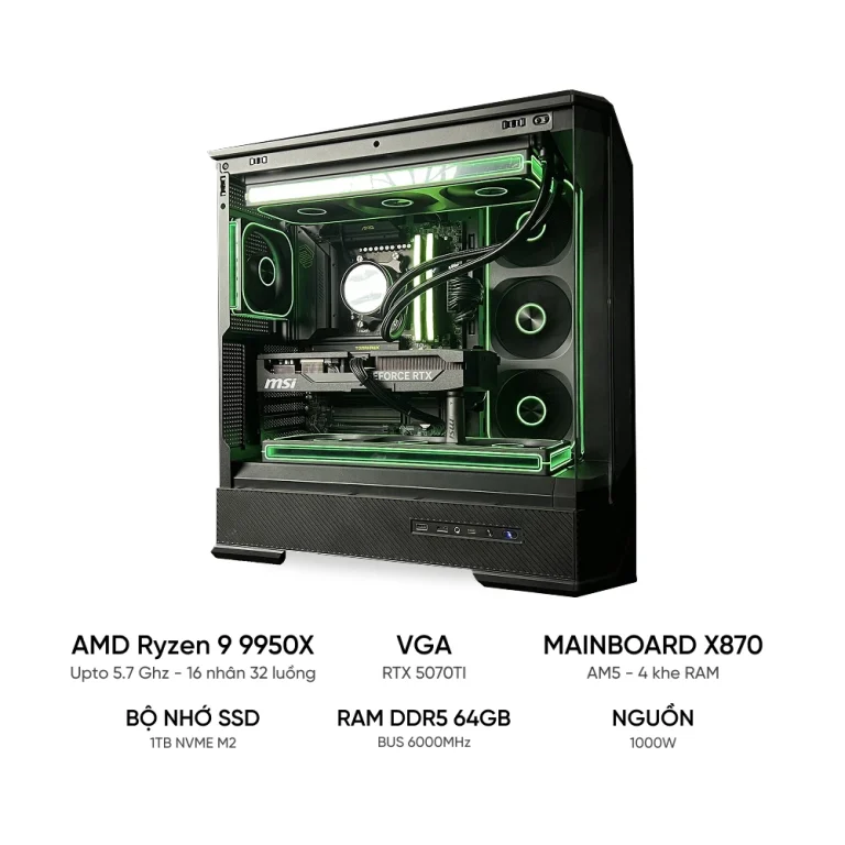 PC Đồ Hoạ Ryzen 9 9950X RTX 5070TI