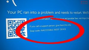 Khắc phục Inaccessible Boot Device