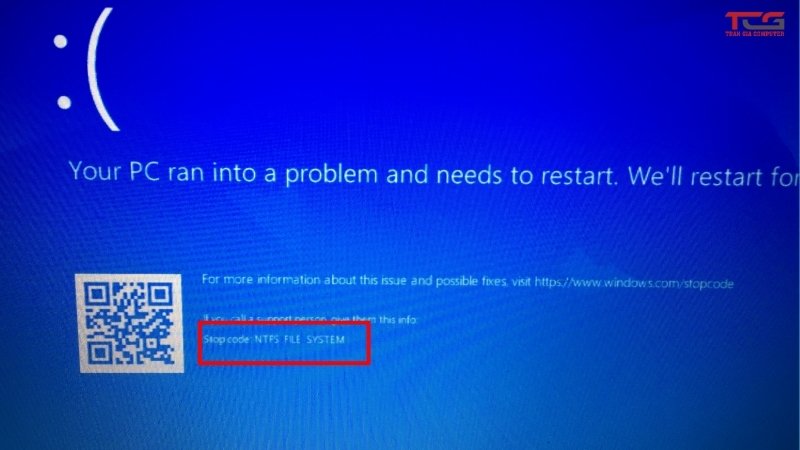 sửa lỗi NTFS_FILE_SYSTEM