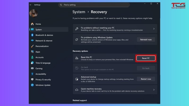 Cài đặt lại Windows