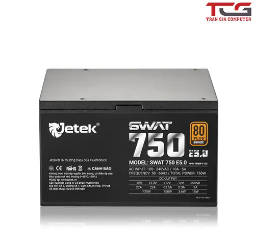 NGUỒN MÁY TÍNH JETEK SWAT 750 750W E5.0 80Plus Bronze