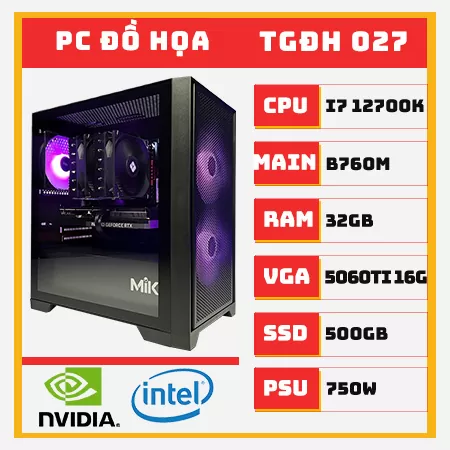 PC Đồ Họa I7 12700K RTX 5060Ti RAM 32G